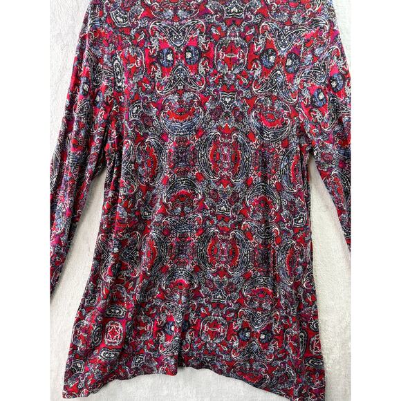 J. Jill Red Paisley Asymmetrical Tunic – Size M - Picture 4 of 6